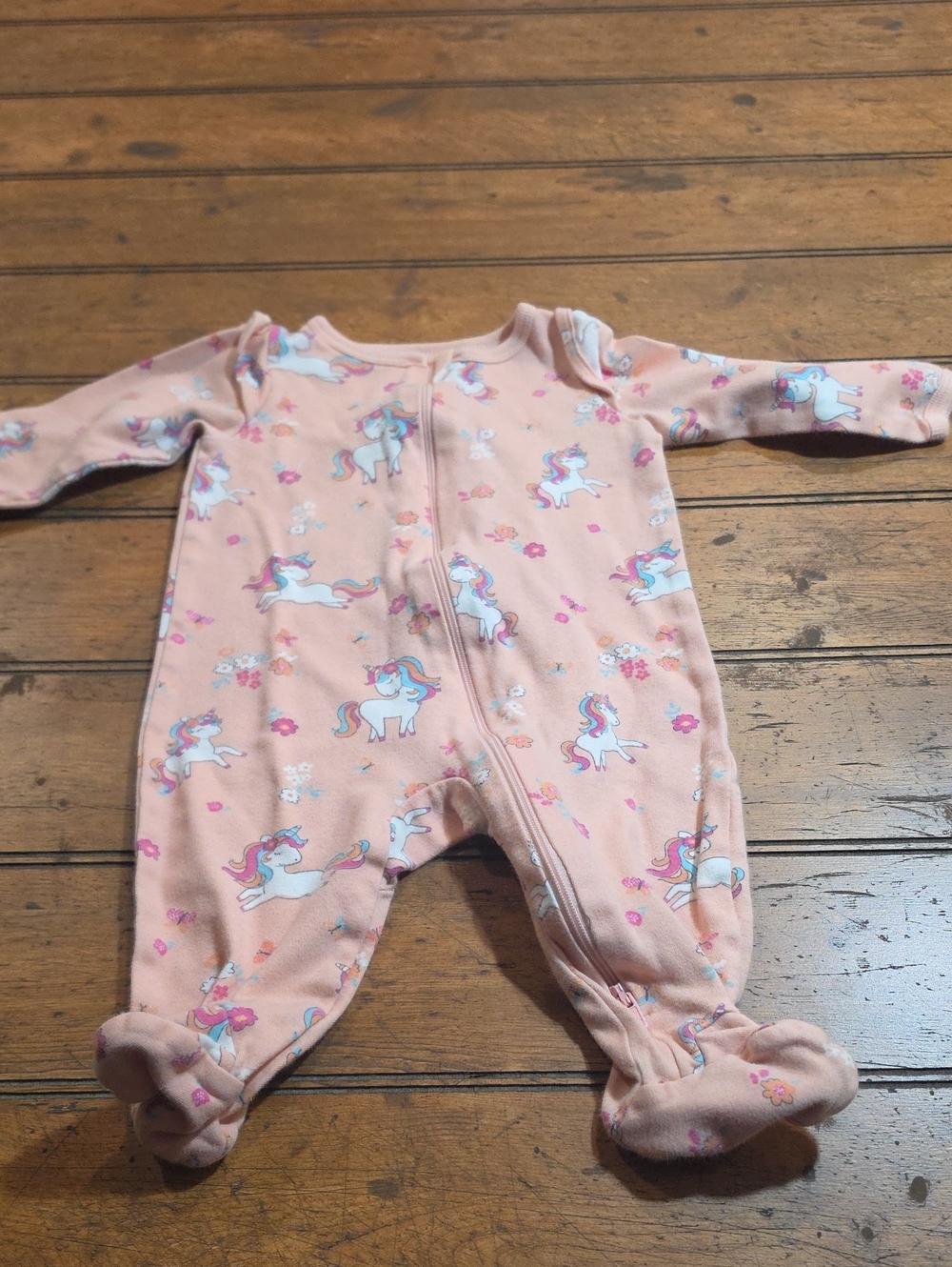 wonder nation Pink Unicorn Footed One-Piece Pajamas